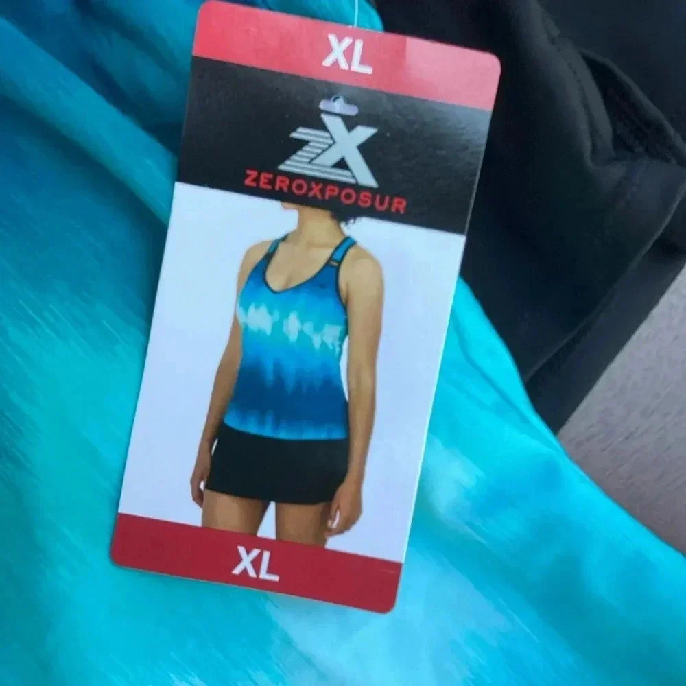 ZeroXposur Blue Tankini Top XL
